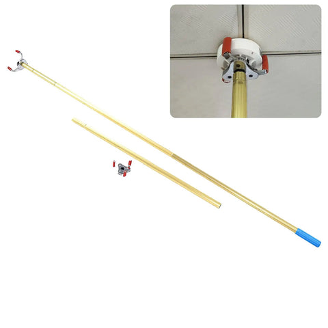 Heavy Duty Aluminum Alloy Smoke Detector Removal Tool With Extra Long Telescoping Pole For High Ceilings shown with a reinforced ABS head.