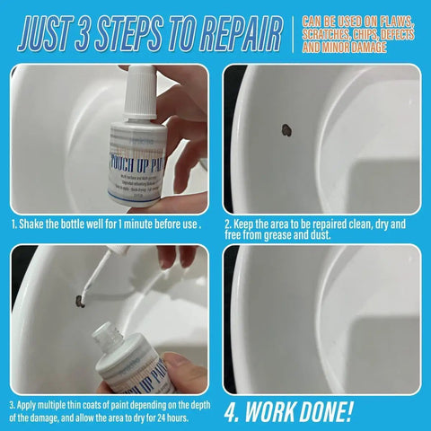 Antique White Porcelain Touch Up Kit For Sinks And Appliances, High Gloss Repair Paint For Chips Scratches In Kitchen And Bathroom