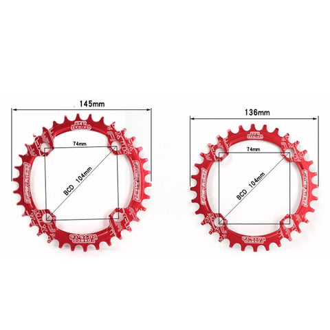 104 BCD Wide Bicycle Chainring Set For Road BMX And MTB Bikes 34T 38T 42T Aluminum Alloy Upgrade For Ride Ready Red Chainrings
