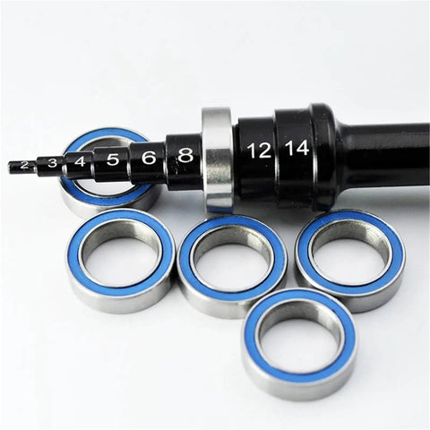 Blue Rubber Sealed 6700 Series Ball Bearing 2RS 10x15x4mm With 10mm Inner Bore For RC Cars And Miniature Gear Systems Ready For Precision Play And Simple Replacement 1 Piece Built For RC Hobbyists And Workshop Upgrades With Smooth Operation And Low shown with a measuring tool