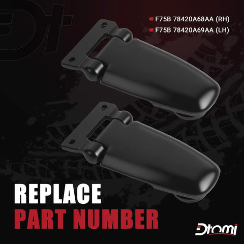 Ford Lincoln Rear Liftgate Window Hinges Replacement For Expedition 1997-2002 And Navigator 1998-2002 Replaces F75B-78420A69-AA And F75B-78420A68-AA Drop-In Fit in black metal, two hinges displayed