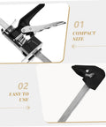 Two Piece Hand Lifting Jack Kit For Furniture Placement And Tile Leveling Features clearly marked dials, showing compact size and ease of use.