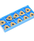 Heavy Duty CNC Lathe Turning Inserts Set With Indexable Solid Carbide Blades For Steel And Heat Alloys, WNMG080408-TM LF9018, 10 Pcs