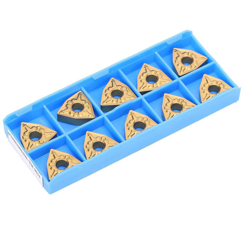 Heavy Duty CNC Lathe Turning Inserts Set With Indexable Solid Carbide Blades For Steel And Heat Alloys, WNMG080408-TM LF9018, 10 Pcs
