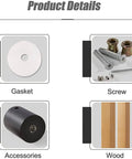 Components of Heavy Duty Sliding Barn Door Handle Wooden Push Pull Bar for Wood Doors, including screws, gasket, accessories, wood.