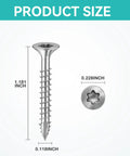 Top Shelf Go To Flat Head Torx Wood Screws T10 Star Drive dimension details for size and shape of #4 x 1-1/4 inch.