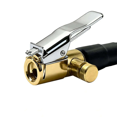 Heavy Duty Air Pump Hose Connector With Locking Air Chuck For Std Tire Valves And Fine Thread Tire Inflator Hose Adapter Fits Car Motorcycle Bike For Rescue Work With Screw Clamp Flex Ranging 16Cm To 100Cm For Quick Fixes Any Time Keep Your Ride Safe brass chuck