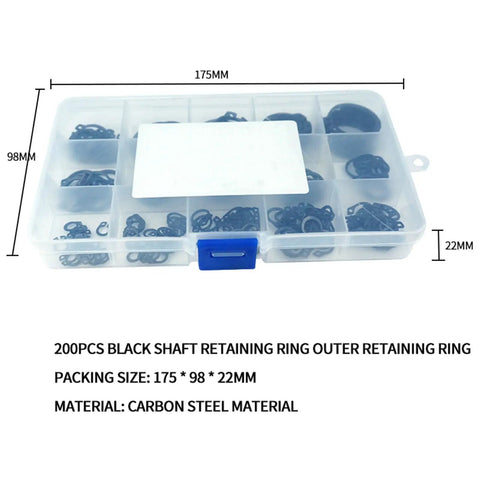 Heavy Duty 150 Piece Internal And External Retaining Circlips C Clip Washer Snap Ring Assortment Set in carbon steel box