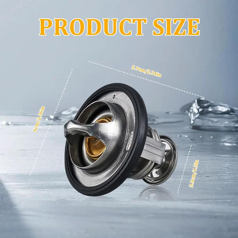 Heavy Duty Engine Coolant Thermostat With Reinforced Silicone Gasket Slick Direct Swap Unit For Honda Civic Crv Crz product size diagram with measurements.