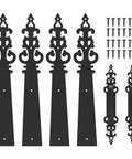 Heavy Duty Steel Garage Door Handle Hinges 6 Piece Set With Smooth As Silk Damping Action Stops All Bounce Back Cabinet Hardware Kit No Hassle Install, black decorative hinges with screws.