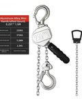 Heavy Duty Mini Hand Chain Hoist Lifting Tool Aluminum Alloy Wrench Hoist 0.75 Ton with smooth action and chains.