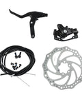 Premium Mountain Bike Mechanical Disc Brake Kit With Cable Levers And 160mm Rotors, includes levers, rotors, and cables.