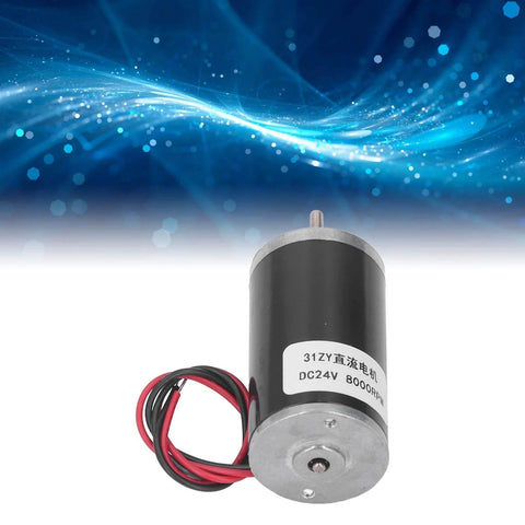 24V Adjustable Speed Permanent Magnet DC Motor With CW CCW Rotation Low Noise Stable Output All Metal Construction For Smart Toys And DIY Projects Beefed Up For Hot Temp Environments 8000RPM front view