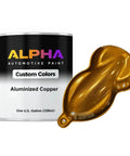 Epic Aluminized Copper Basecoat Midcoat Paint Gallon Coming With Medium Reducer Delivers Hella Shiny Metallic Pearl Finish Ready To Spray On Your Ride For Candy Applications with color swatch
