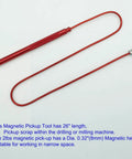 Flexible Magnetic Pickup Tool Set 26 Inch Bendable Reach with 2Lb and 5Lb Magnetic Heads and red knurled aluminum handle