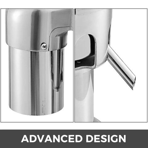 Close-up of USZWBY Heavy Duty Cold Press Electric Juicer 370W Stainless Steel Centrifugal Juice Extractor design details.