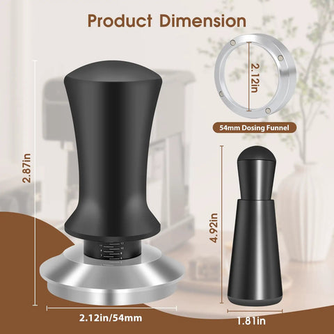 54mm Espresso Accessories Kit With Spring Loaded Calibrated Tamper WDT Tool And Dosing Funnel For Breville 54mm Espresso Machines