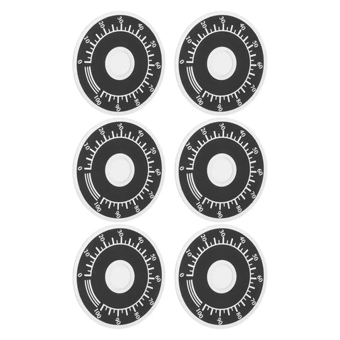 200 Pack Dial Plate Aluminum Alloy Round Scale Plates 0 To 100 For Potentiometers And Industrial Control Equipment, 40mm Outer Diameter, 10mm Inner Hole, 0.5mm Thick, RV24YN 20S WH118 Compatible; six black dial plates