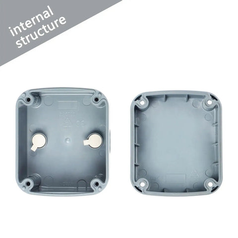 IP66 Weatherproof Electrical Junction Box Enclosure For Outdoor Electronics, Dustproof And Rugged Waterproof ABS Plastic, Gray, 3.3x2.8x2.3 Inch, Project Box, 100 Pack internal structure view