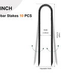 Diagram showing Beefy 8 Inch U Shaped Ground Anchor Stakes, 10 Pack Galvanized Rebar Stakes with dimensions labeled