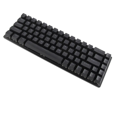 Clutch Compact Wired Mechanical Keyboard With Loud Blue Switches And Custom Rgb Backlight For Pro Gaming And Fast Typing angled view of 68 key layout