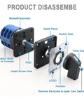 Disassembled view of 40A Beefy Rotary Cam Changeover Switch For 660V AC Three-Phase Power, 12-Terminal SZW26-40/D303.3, 1-Pack
