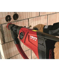 Pro Grade Handheld Dry Diamond Core Drill System With Case For Sharp, Efficient Core Cutting, 120V 1600W in use on concrete