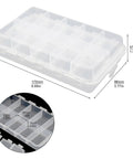 Premium 20-Compartment Tackle Box Storage Organizer For Fishing Gear with adjustable dividers and clear plastic lid