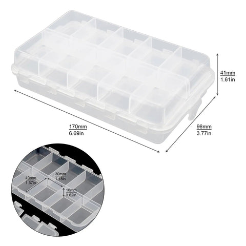 Premium 20-Compartment Tackle Box Storage Organizer For Fishing Gear with adjustable dividers and clear plastic lid