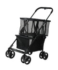 Heavy Duty Folding Utility Cart With Sweet Smooth Glide Swivel Wheels For No Sweat Hauling, featuring mesh sides and sturdy frame.