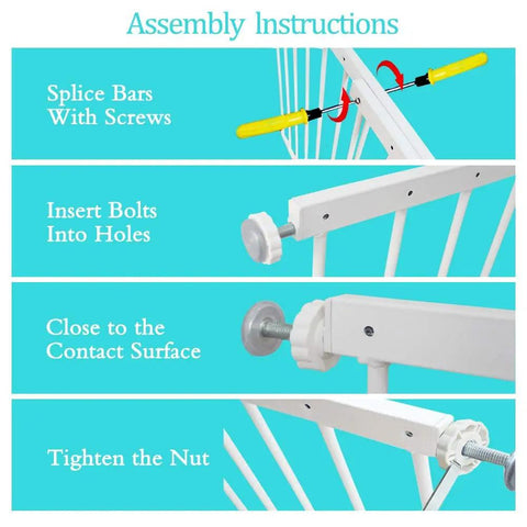 Assembly steps for Extra Wide Window Safety Gate For Home Use Kid And Pet Proof Pressure Mounted No Drilling Easy Install