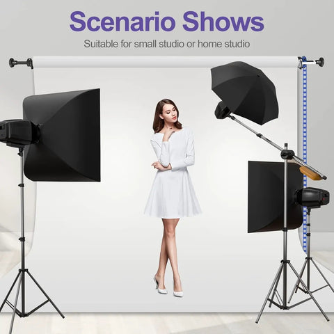 No Sweat Professional Photography Backdrop Roller Stand Featuring Secure Wall And Ceiling Mount Single Roll Background Support Kit For Quick Pro Sessions