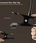 Close-up of non-slip clamp for Clip On Desk Light With 48 LEDs, Ultra Flexible Gooseneck, 360 Degree Adjustable Reading Lamp.