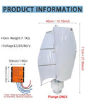 Vertical Axis Wind Turbine Kit 14000W Home Power System with smart controller, dimensions and specs displayed