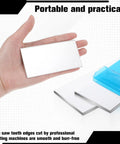 Hand holding aluminum sheet from 20 Pack Aluminum Welding Coupons 2 X 4 X 1 Eighth Inch Sheets For MIG TIG Stick MMA Welding Practice Kit