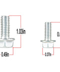 Oil Pan Bolt Kit For Chevy SBC And Ford SBF V8 Engines, 22-Piece Set, bolt dimensions showcase