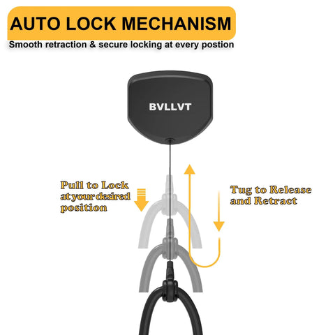 Auto lock mechanism for Drop Dead Easy Ceiling Mount EV Charger Cable Retractor With Smooth Auto Glide 11.5 Ft Spool.