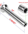 Stainless Steel Stemball Swage Dead Ends 1/8 Inch For Deck Cable Railing 20 Pack with size measurements shown