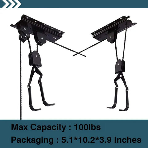 Garage Ceiling Bike Hoist Space Saver Must Have Heavy Duty Bicycle Lift With 3 Pulley System And 45 Feet Adjustable Rope