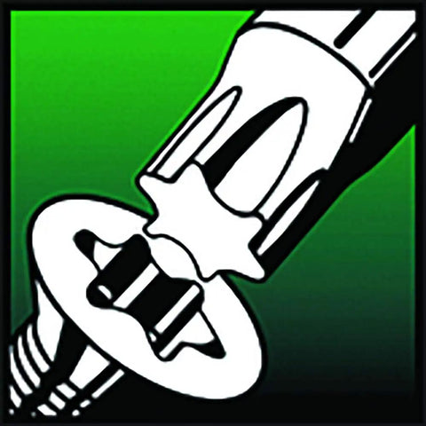 Illustration of a Torx key inserting into a Torx screw head, showcasing Power-T Handle Torx Star Key Set T8 To T40 8 Piece Heavy Duty Alloy Steel Tools