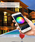 Smartphone controlling Bluetooth And WiFi RGB Deck Step Lights Kit With 20 Recessed 1.38 Inch LED Low Voltage Landscape Lighting