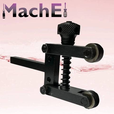 Spring-Loaded Clamp Knurling Tool for Lathes, Two Inch Capacity, Three-Eighths Inch Shank, Epoxy Black Frame, Durable Metal Construction