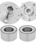2 Pack Front Wheel Hub Bearing Kit for Hyundai cars shown with two hub assemblies and bearings for front wheels.