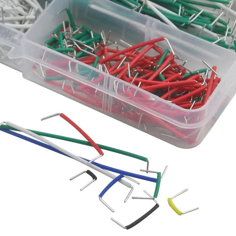 560 Piece Jumper Wire Kit With 8 Colors And 14 Types 2.54mm Dupont Jumpers organized in a box, showing red, green, and other colors.