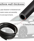 Pro Grade Silicone Vacuum Hose 10 Ft Long One Eighth Inch ID 3mm Black Tubing showing wall thickness against car background.