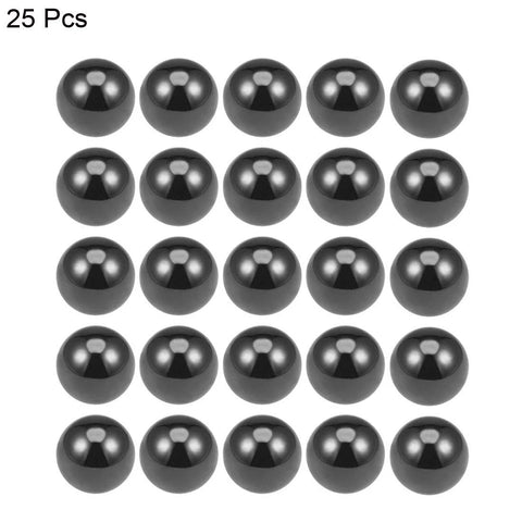Ceramic bearing balls, 25 pcs, 1/4 in Si3N4 silicon nitride, black finish (front view)