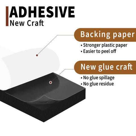 Pro Grade Closed Cell Foam Tape Strips 1 4 By 1 4 Inch showing new adhesive backing and glue craft for easy application.