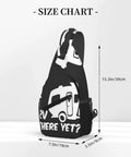 Dope Chest Sling Bag Crossbody Backpack For Travel And Hiking with graphic design, size chart shown, black and white.