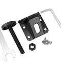 Heavy Duty Adjustable Table And Workbench Leveling Legs Kit 8Pcs with metal feet, screws, wrench, and allen key for stability.