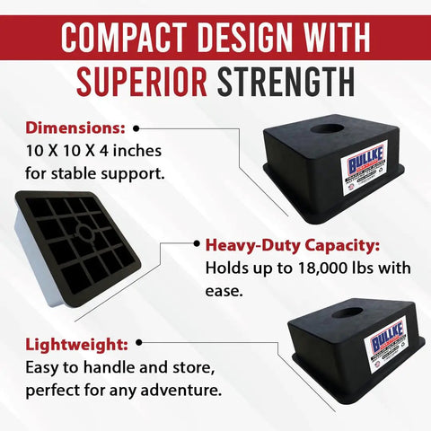 Heavy Duty Trailer Jack Blocks For RVs Up To 18,000 Lbs, UV Resistant Stabilizing Pads For Campers with dimensions and features